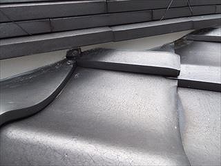 隅棟の漆喰の表面